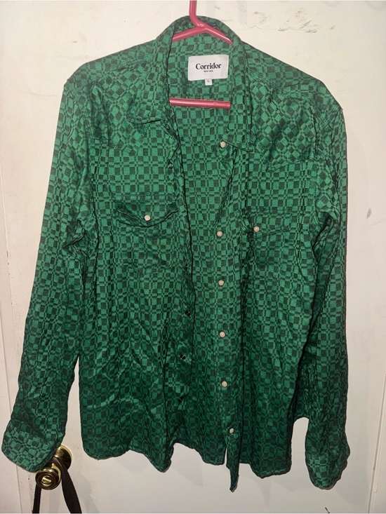 Corridor Other - Corridor Men's Green Geometric Button-Down Shirt
